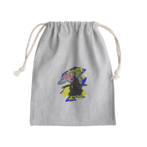 刀と猛禽類イメージのドラゴン Mini Drawstring Bag