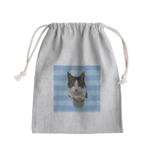 ねことネズミ Mini Drawstring Bag