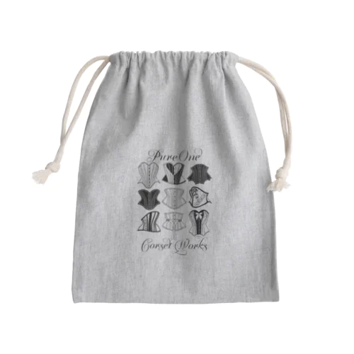 カタログ柄（ブラックライン） Mini Drawstring Bag