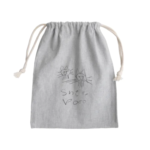しろぽこ Mini Drawstring Bag