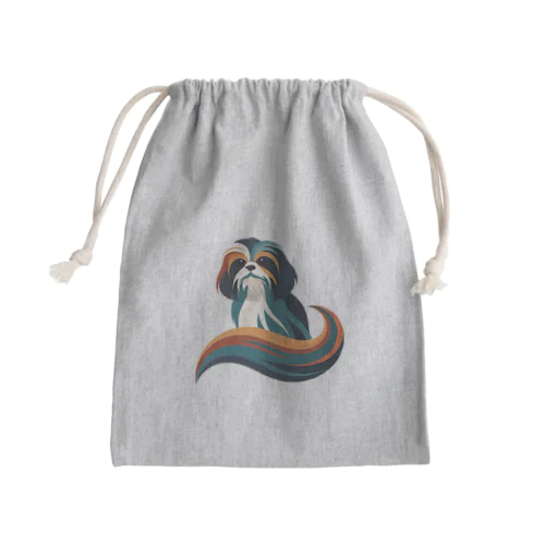 Elegant Curved Shih Tzu Mini Drawstring Bag