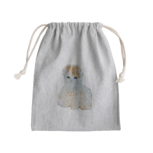 ミュウちゃん考え中 Mini Drawstring Bag