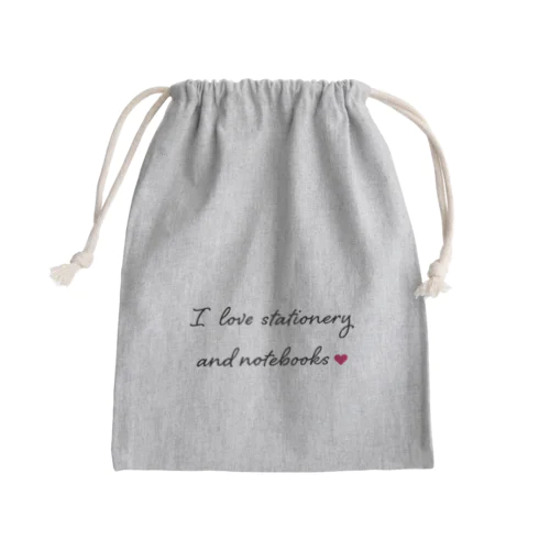 文房具と手帳が大好き・ハート Mini Drawstring Bag