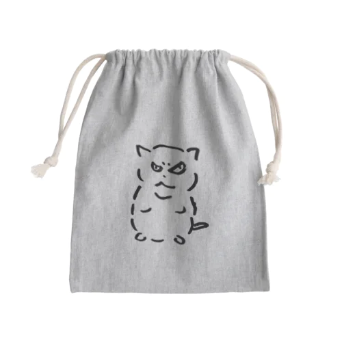 不機嫌そうな猫 Mini Drawstring Bag