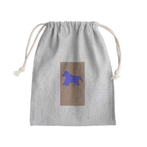 絵心ない人の絵を、絵心ある人が色塗りした犬 Mini Drawstring Bag