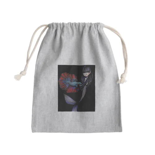 ベタと人魚 Mini Drawstring Bag