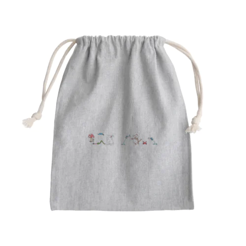 ねこちゃんのおさんぽ Mini Drawstring Bag