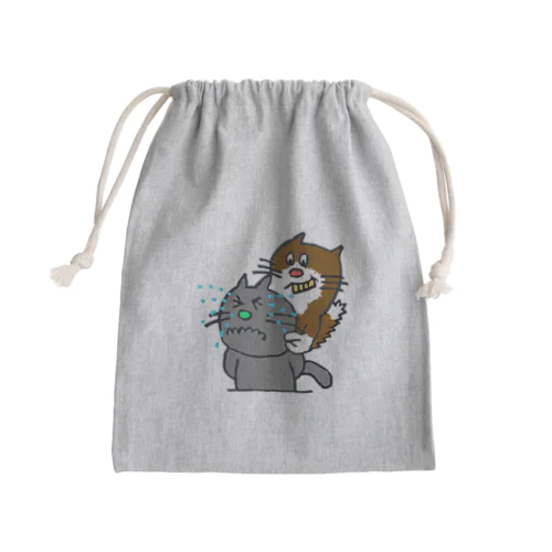 つねりたいいぢわるcat Mini Drawstring Bag