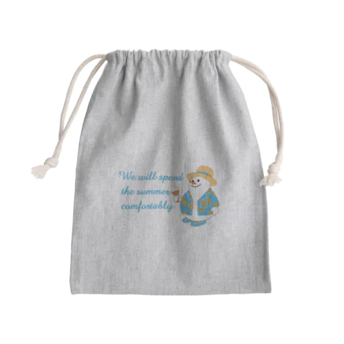 真夏のスノーマン(濃色用) Mini Drawstring Bag