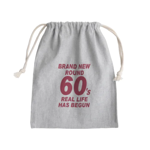 ROUND60 / 還暦＆アラ還を軽やかにすごすロゴ Mini Drawstring Bag
