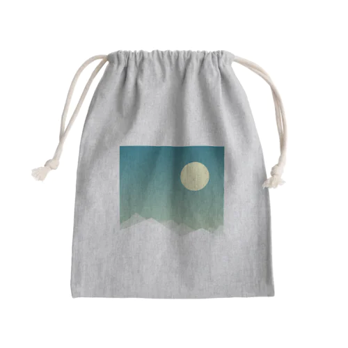 雪山と満月 Mini Drawstring Bag