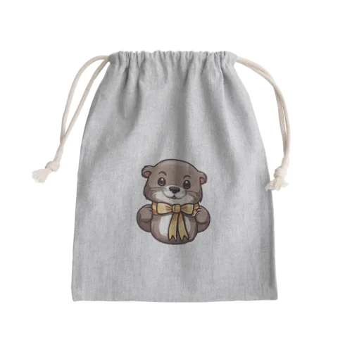 可愛いリボンのもちぽんのステッカー Mini Drawstring Bag