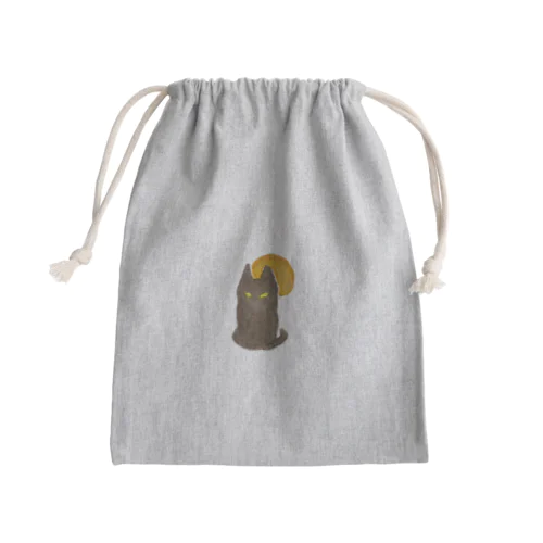 でっぷりにゃんこ 黒猫ver． Mini Drawstring Bag