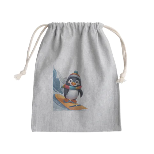 ペンギンの冒険スノーボードパーティ Mini Drawstring Bag