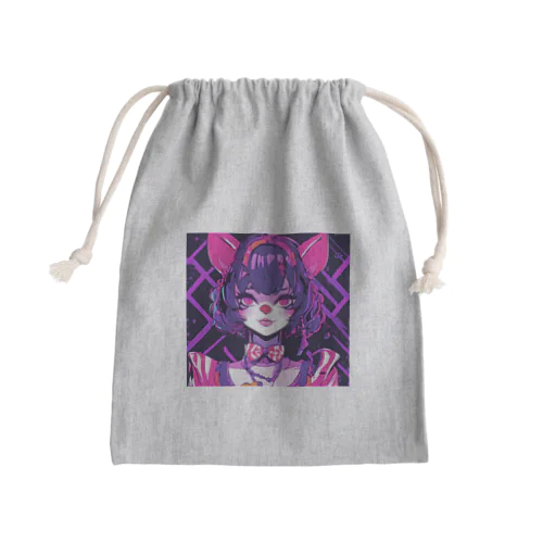 パンクビビッド・ピエロキャットレディ Mini Drawstring Bag