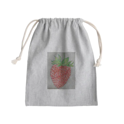 リアルな苺ちゃん Mini Drawstring Bag