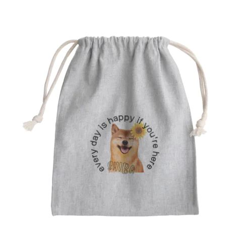 柴犬とひまわり Mini Drawstring Bag