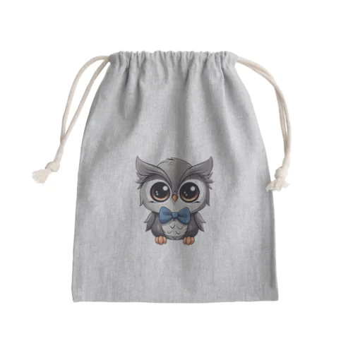 蝶ネクタイをしたフクロウ Mini Drawstring Bag