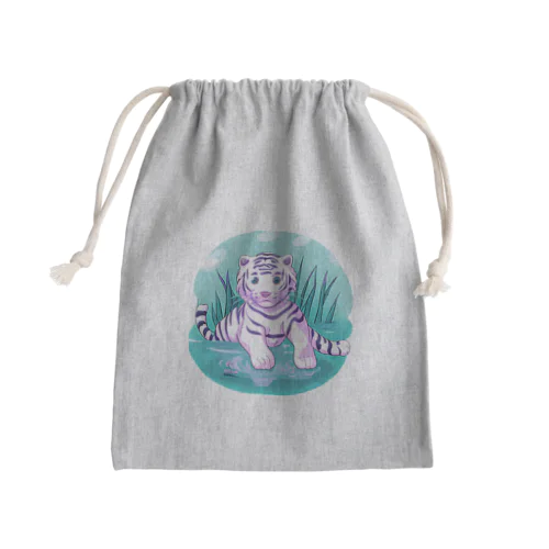 White Tiger Baby Sigi Mini Drawstring Bag