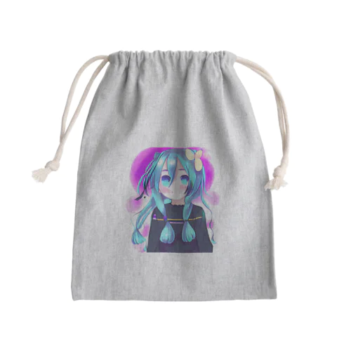 可愛いボーカロイド風の女の子 Mini Drawstring Bag
