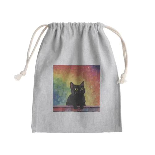 黒猫ビビ Mini Drawstring Bag