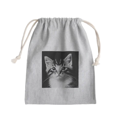 ねこ ぐっず 2 (モノクロ) Mini Drawstring Bag