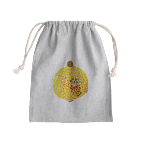 ウスキキヌガサタケとトラちゃん Mini Drawstring Bag