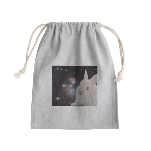 宇宙白うさぎ Mini Drawstring Bag