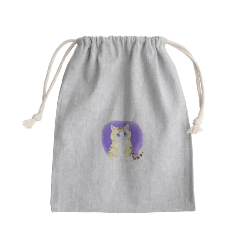 うるうる瞳の可愛いシマシマ猫 Mini Drawstring Bag