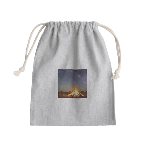 心温まる焚き火アート Mini Drawstring Bag