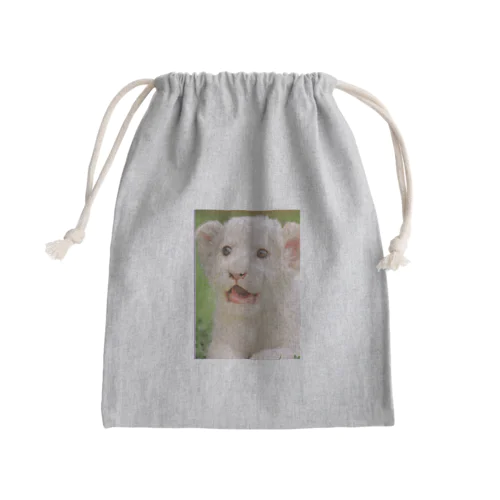 やんちゃなホワイトライオン Mini Drawstring Bag