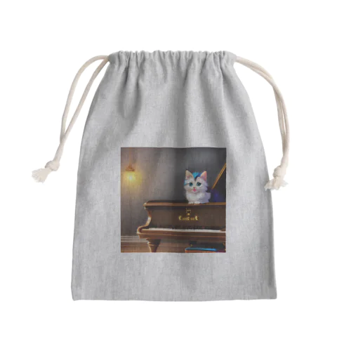 子猫ピアニスト-2 Mini Drawstring Bag