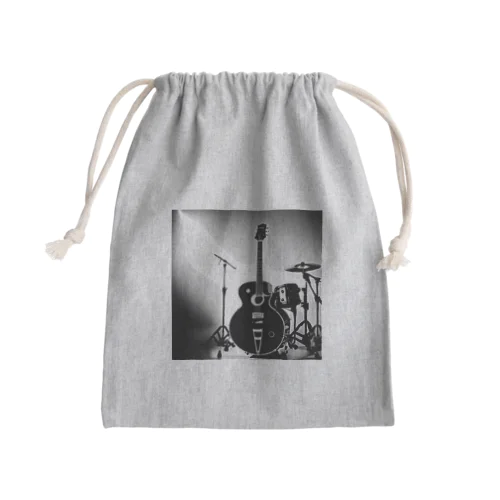 音楽の心・白黒で描かれた情熱の瞬間 Mini Drawstring Bag