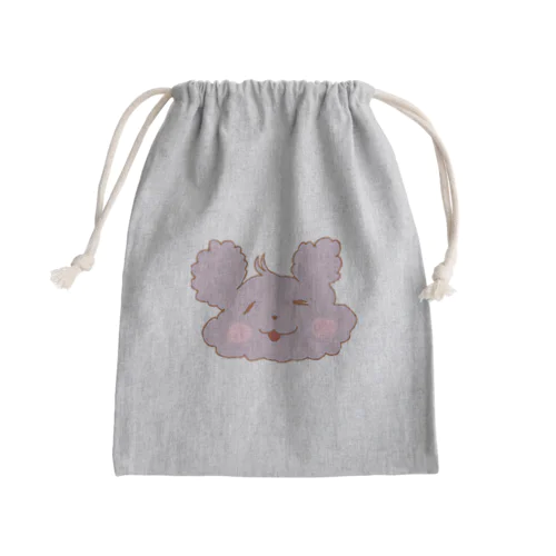 のほほんくまさんくすみピンク Mini Drawstring Bag