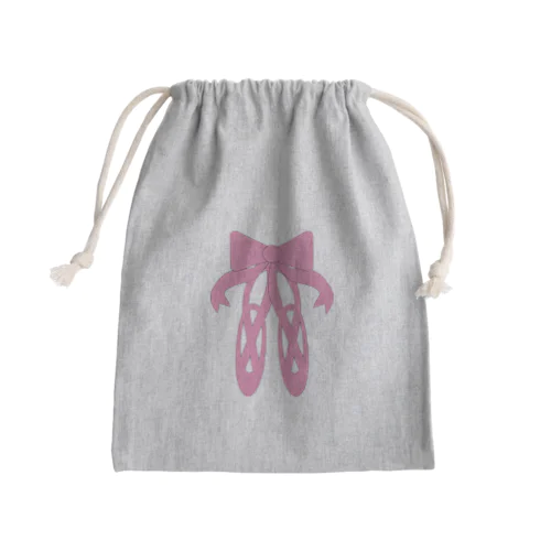 ピンクのバレエシューズ Mini Drawstring Bag