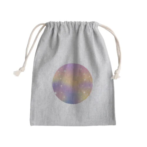 パステルカラーの夜空に浮かぶ星たち！遅すぎることはない！ Mini Drawstring Bag