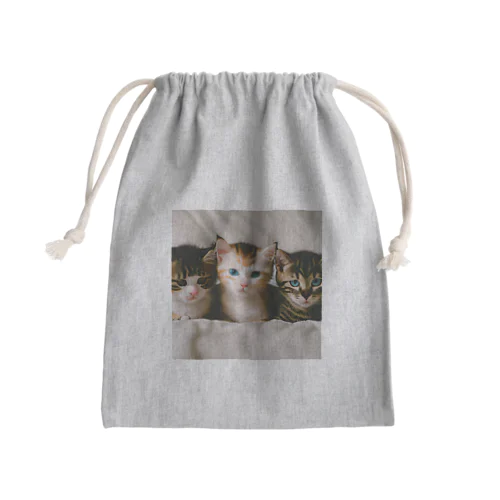 3匹の子猫の魔法で毎日が特別な日に Mini Drawstring Bag