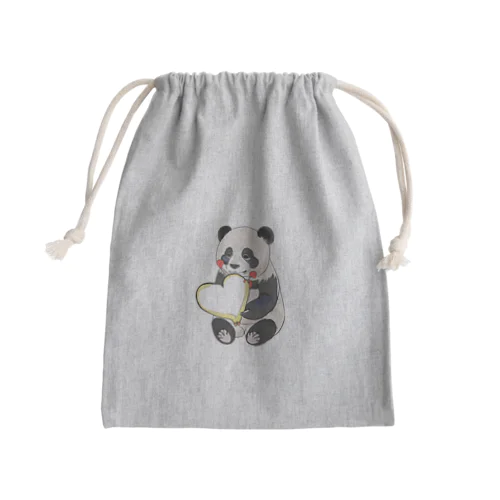 愛を送るパンダ Mini Drawstring Bag