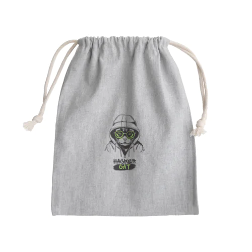 cat ハッカー　 Mini Drawstring Bag