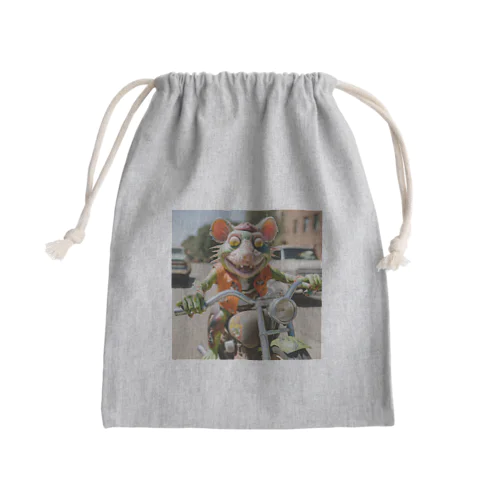 バイクに乗ったラットフィンク Mini Drawstring Bag