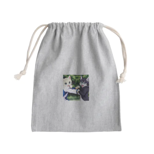 殴り愛猫 Mini Drawstring Bag