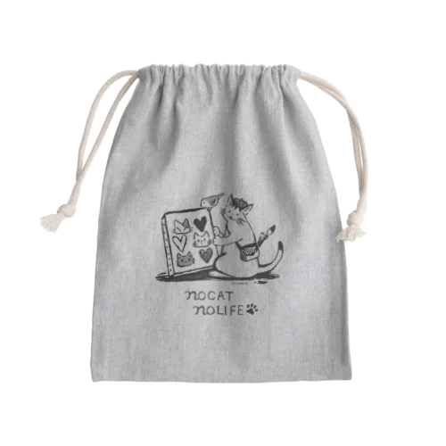 no CAT no LIFE Mini Drawstring Bag