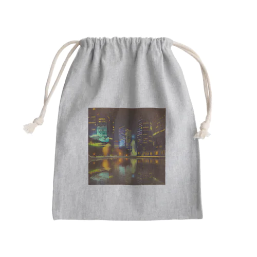 都会の夜景 Mini Drawstring Bag