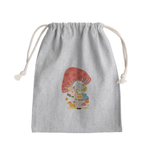 キノコ少女 Mini Drawstring Bag