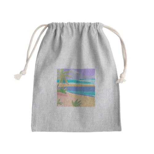 海と砂浜 Mini Drawstring Bag