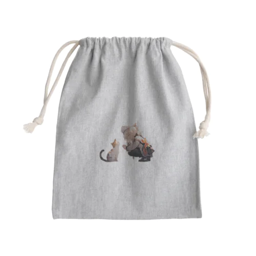 Neko chan と　姫様 Mini Drawstring Bag