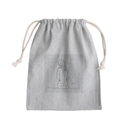 シンプルライフ　ー休憩中の女性ー Mini Drawstring Bag