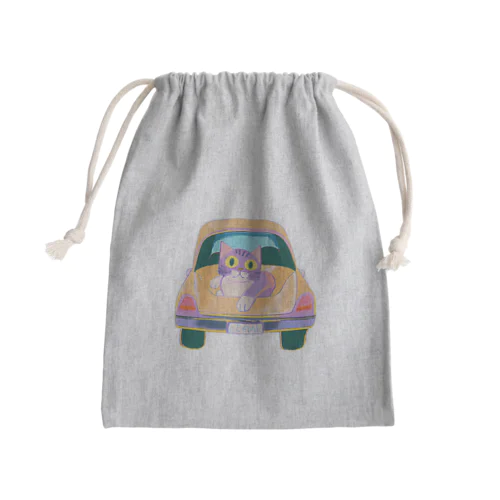 車の猫 Mini Drawstring Bag