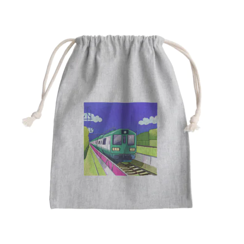 緑色の電車 Mini Drawstring Bag
