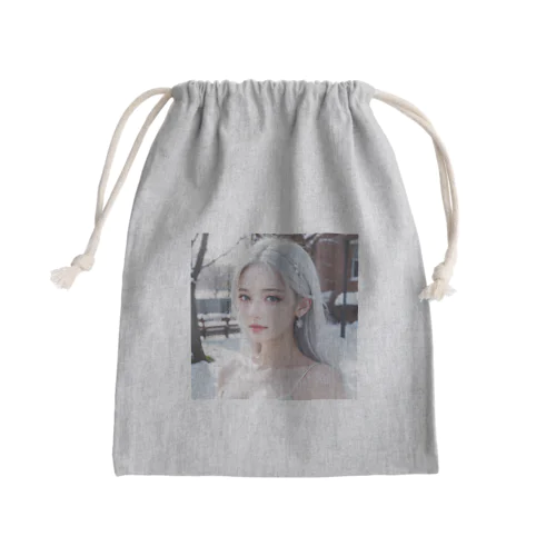 日本の冬・山奥に住む女性 Mini Drawstring Bag